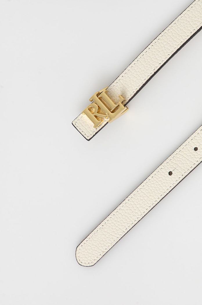Dvostrani kožni remen Lauren Ralph Lauren 412754799012 bež SS22