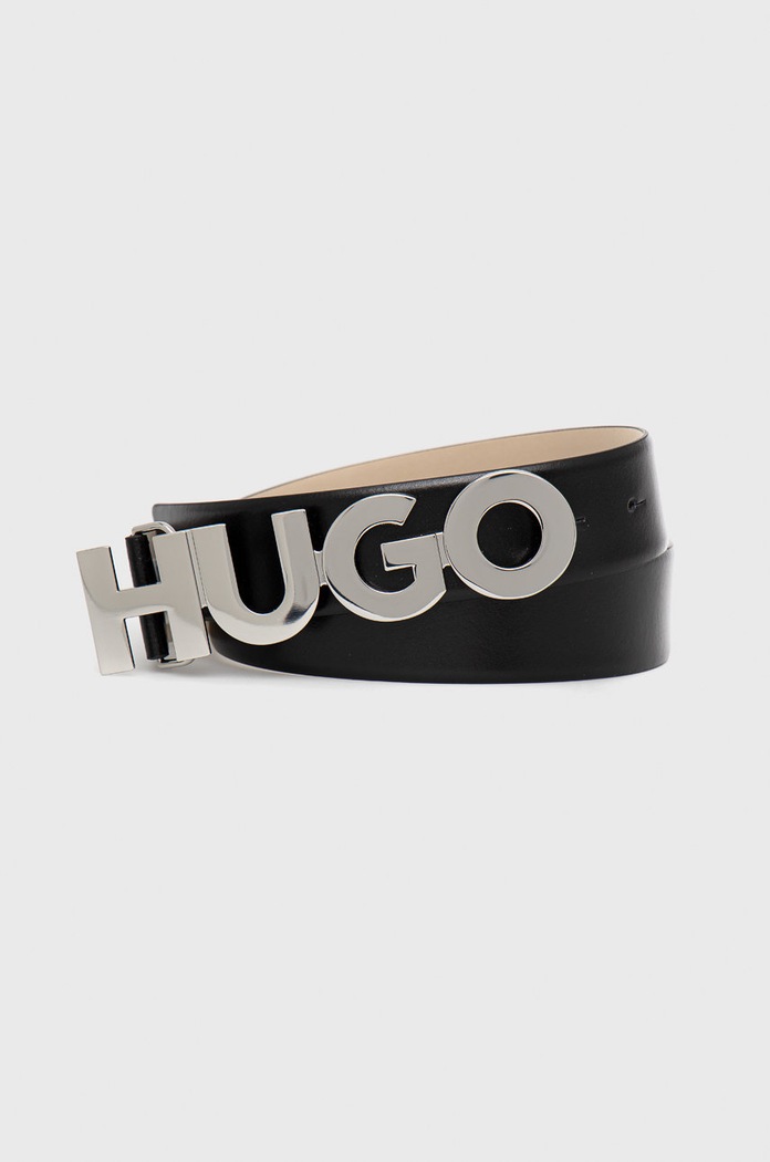 HUGO pasek skórzany 50470629 czarny 50470629