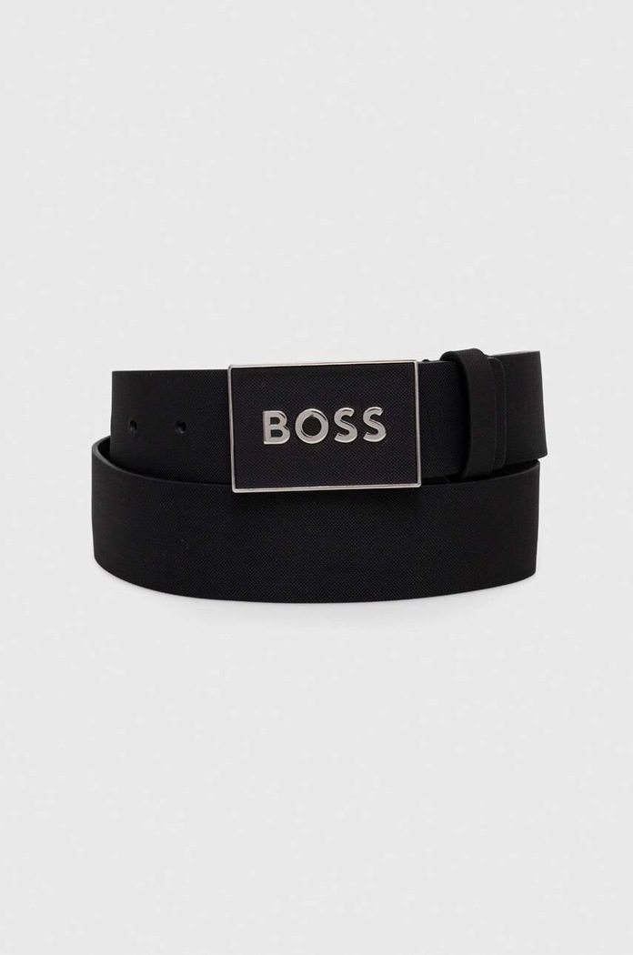 BOSS pásek pánský kožený černá 50471333