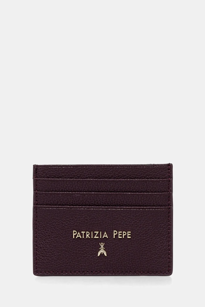 Kožené pouzdro na karty Patrizia Pepe Dárkový box fialová CQ7001.L001