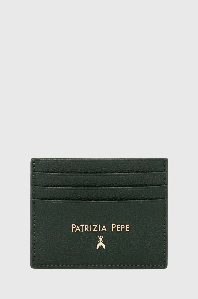 Kožené pouzdro na karty Patrizia Pepe přírodní kůže zelená CQ7001.L001