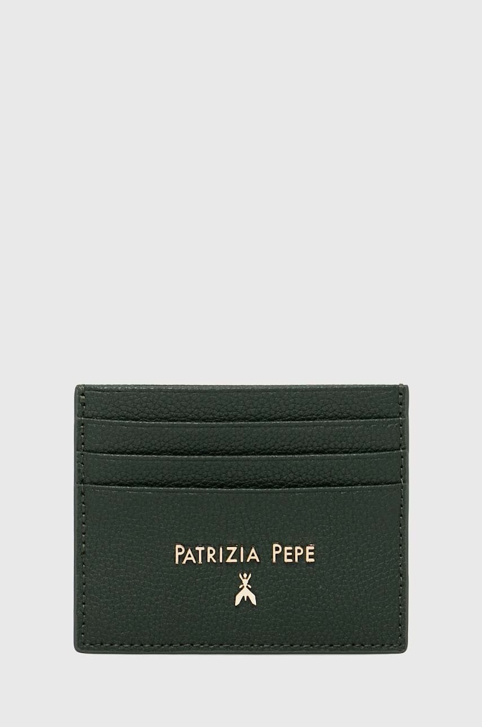 Kožené pouzdro na karty Patrizia Pepe přírodní kůže zelená CQ7001.L001