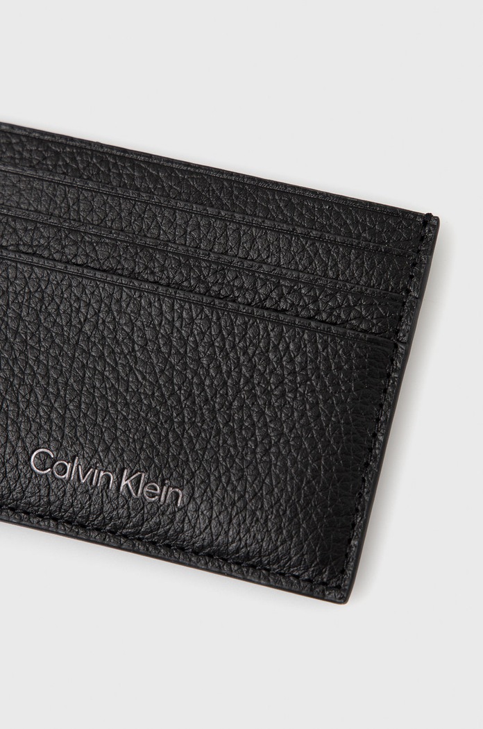 Doplňky Kožené pouzdro na karty Calvin Klein K50K507389.PPYY černá