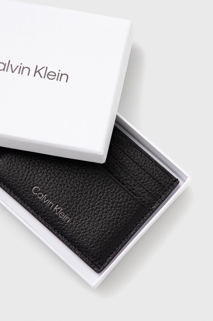 Kožené pouzdro na karty Calvin Klein černá K50K507389.PPYY