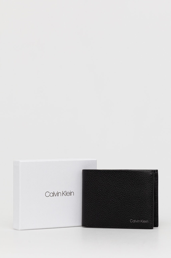 Kožená peněženka Calvin Klein černá K50K507896.PPYY
