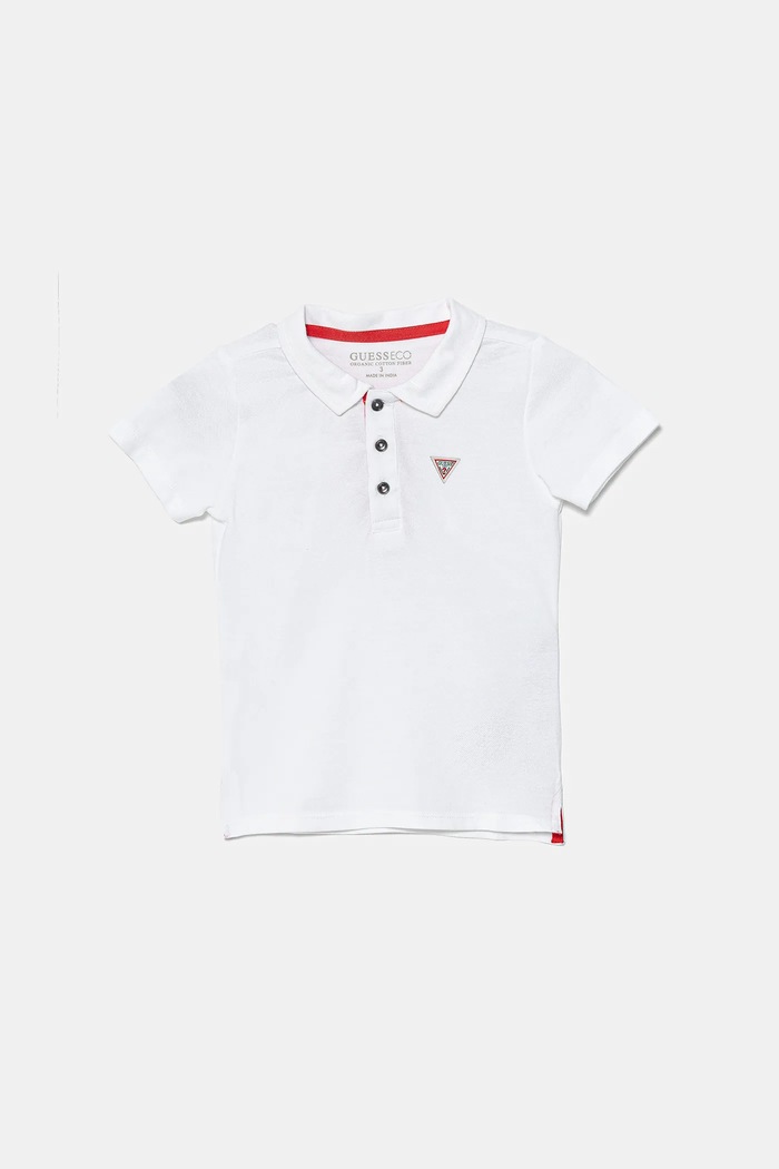 Guess polo bawełniane dziecięce bawełna biały N2GP03.KAPY0