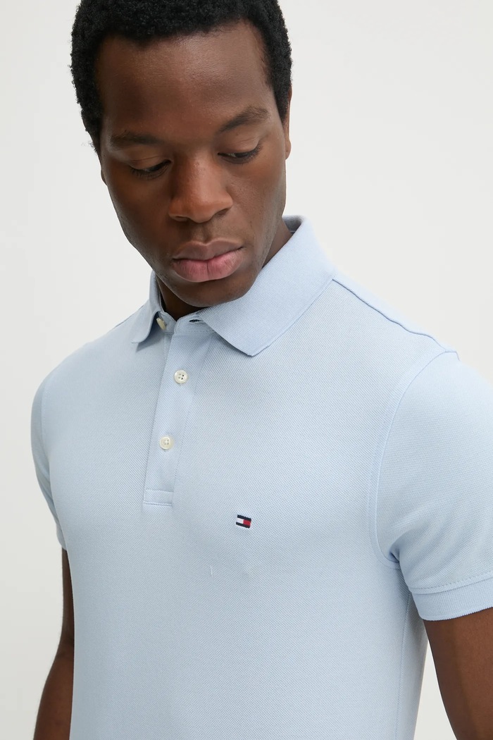 Pamučna polo majica Tommy Hilfiger plava MW0MW17771.PPYY