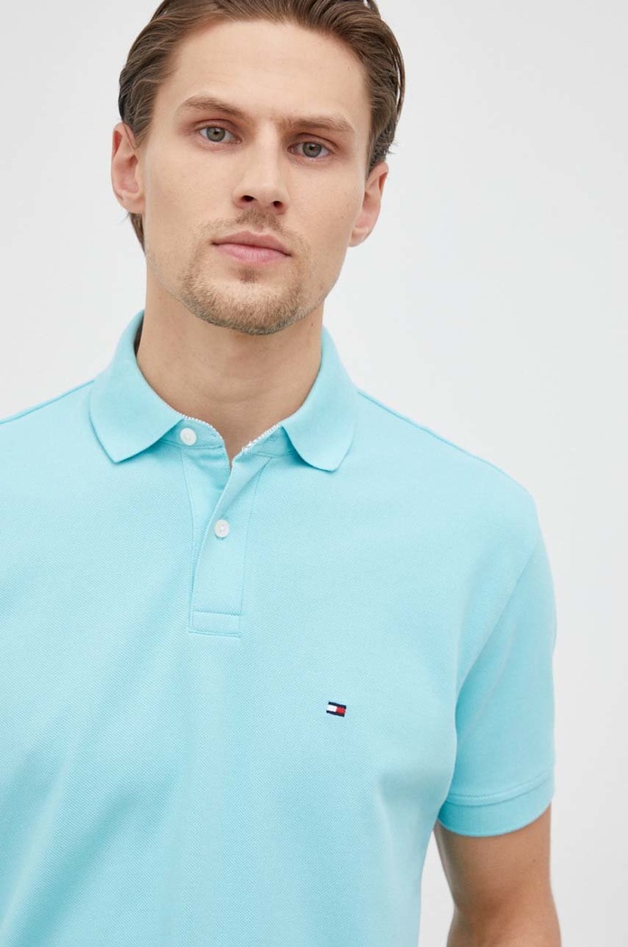 Tommy Hilfiger Tricou Polo cu elastan turcoaz MW0MW17770.PPYY