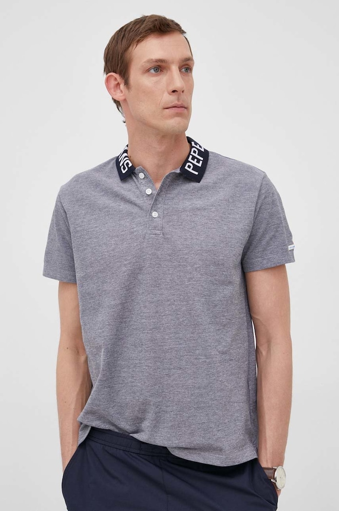 Pamučna polo majica Pepe Jeans Fabrice D mornarsko plava PM541827.596