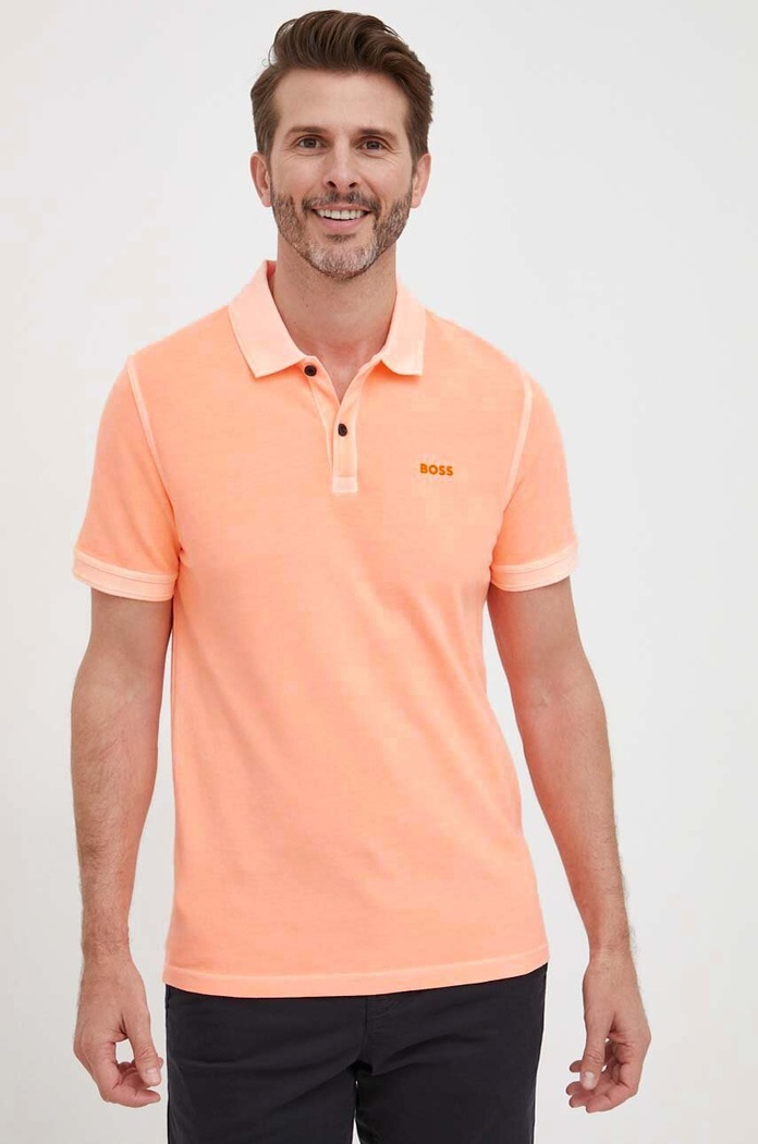 BOSS Orange BOSS polo bawełniane BOSS ORANGE pomarańczowy 50468576