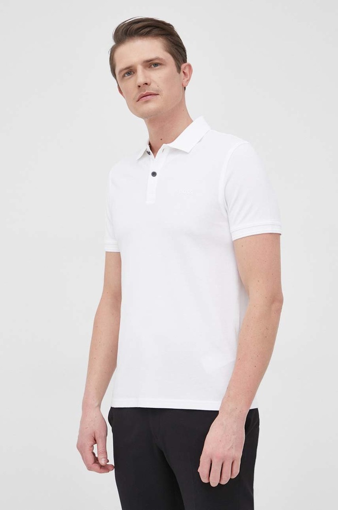 BOSS polo bawełniane BOSS ORANGE 50468576 biały 50468576
