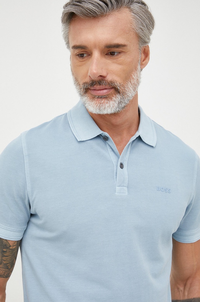 BOSS polo de bumbac CASUAL BOSS Orange 50468576 albastru