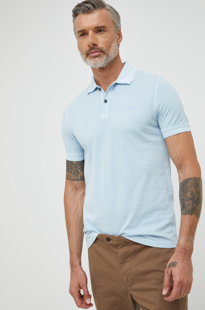 BOSS Orange BOSS polo bawełniane BOSS ORANGE 50468576 niebieski 50468576