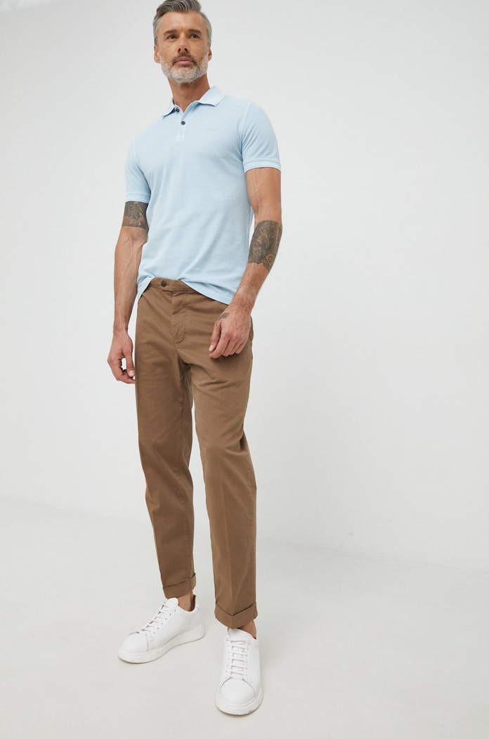 BOSS Orange BOSS polo bawełniane BOSS ORANGE 50468576 50468576 niebieski AA00