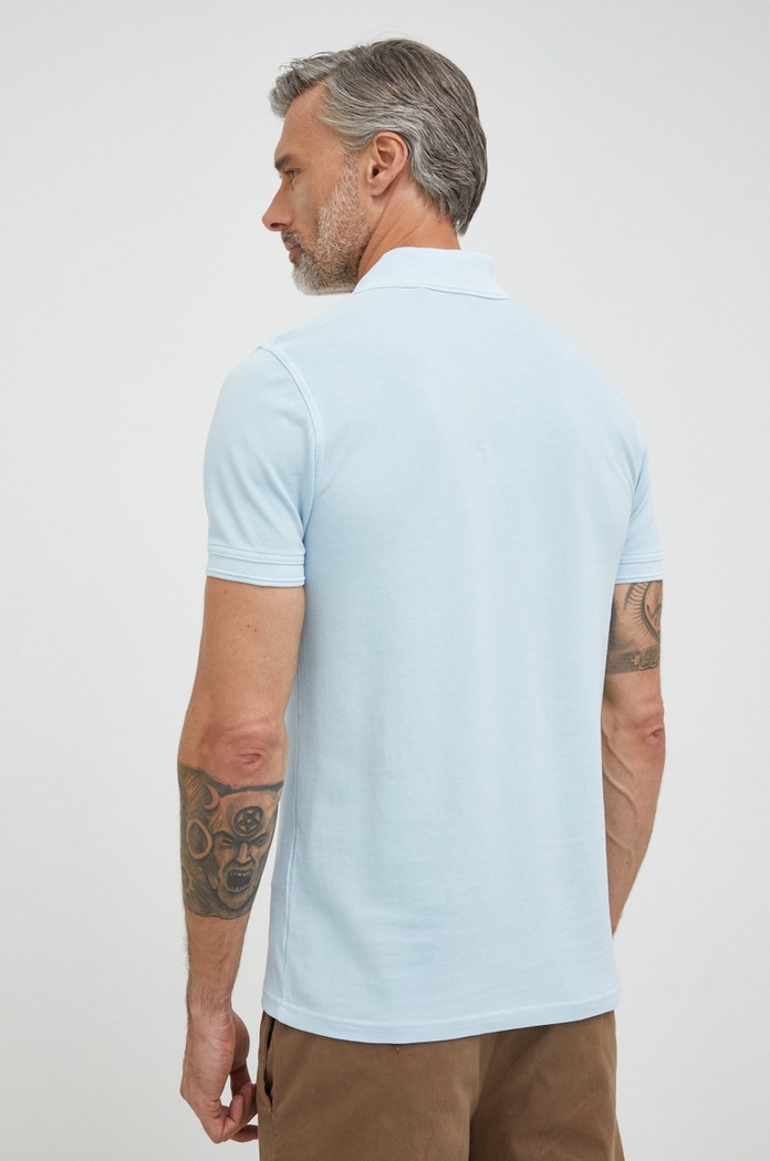 Odzież BOSS Orange BOSS polo bawełniane BOSS ORANGE 50468576 50468576 niebieski