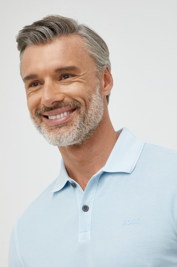 BOSS polo bawełniane BOSS ORANGE 50468576 BOSS Orange 50468576 niebieski