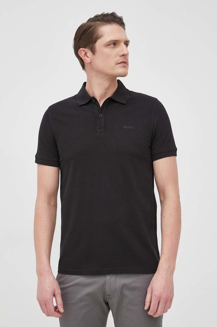 BOSS polo bawełniane BOSS ORANGE 50468576 bawełna czarny 50468576