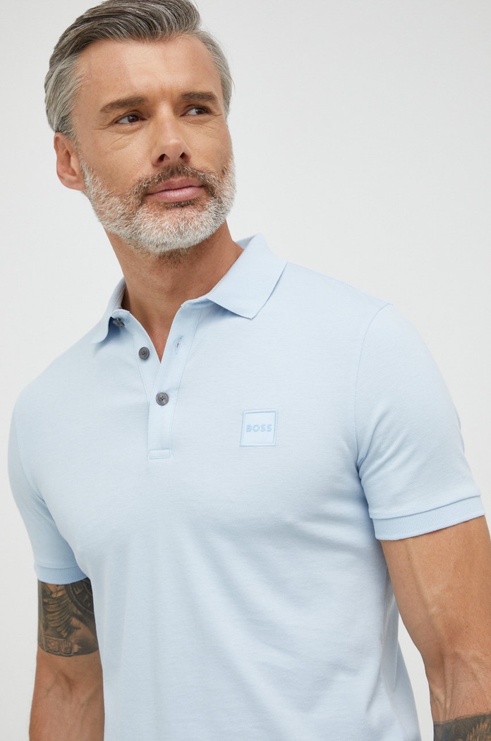 BOSS polo BOSS ORANGE 50472668 z elastanem niebieski 50472668