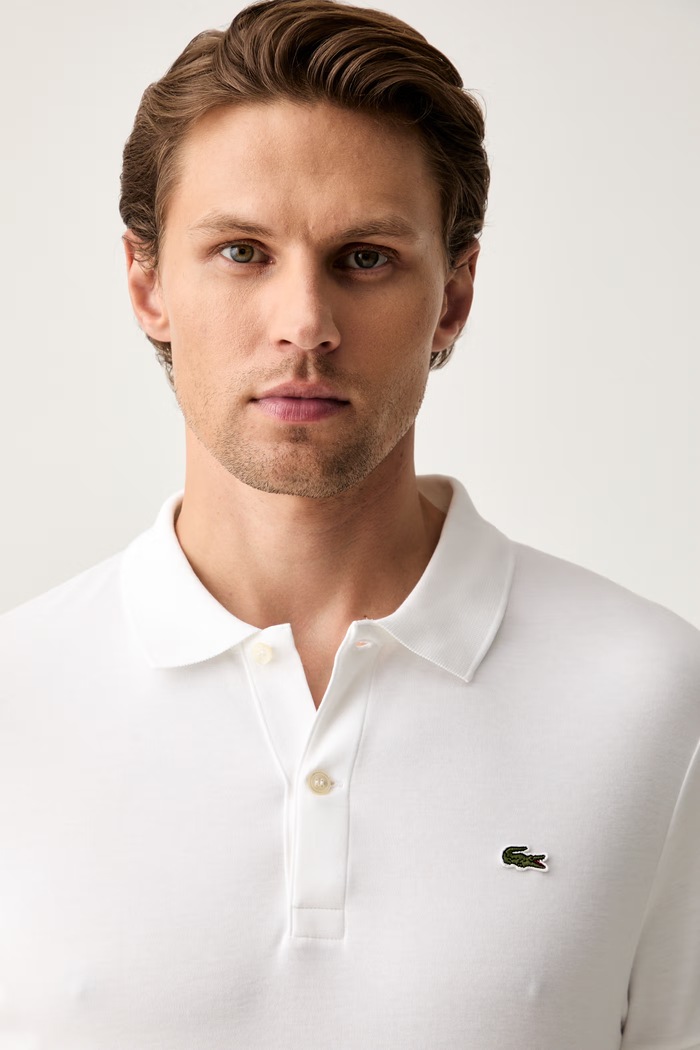 Lacoste πόλο βαμβακερό ανδρικό λευκό DH2050.