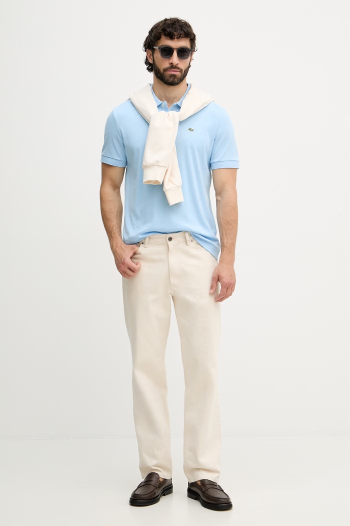 Lacoste polo bavlněné pánské DH2050. modrá SS26