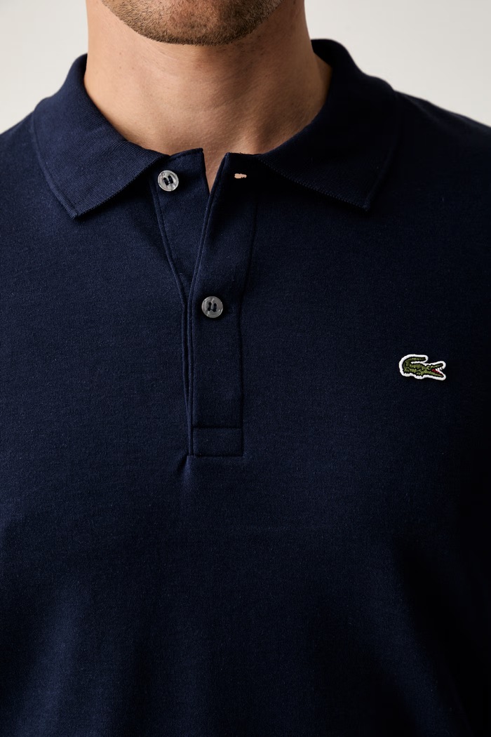 Lacoste polo męskie bawełniane DH2050. granatowy