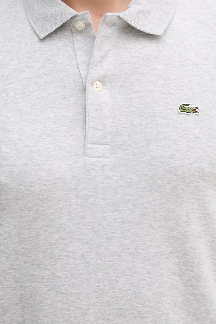 Lacoste тениска с яка мъжка от памук DH2050. сив