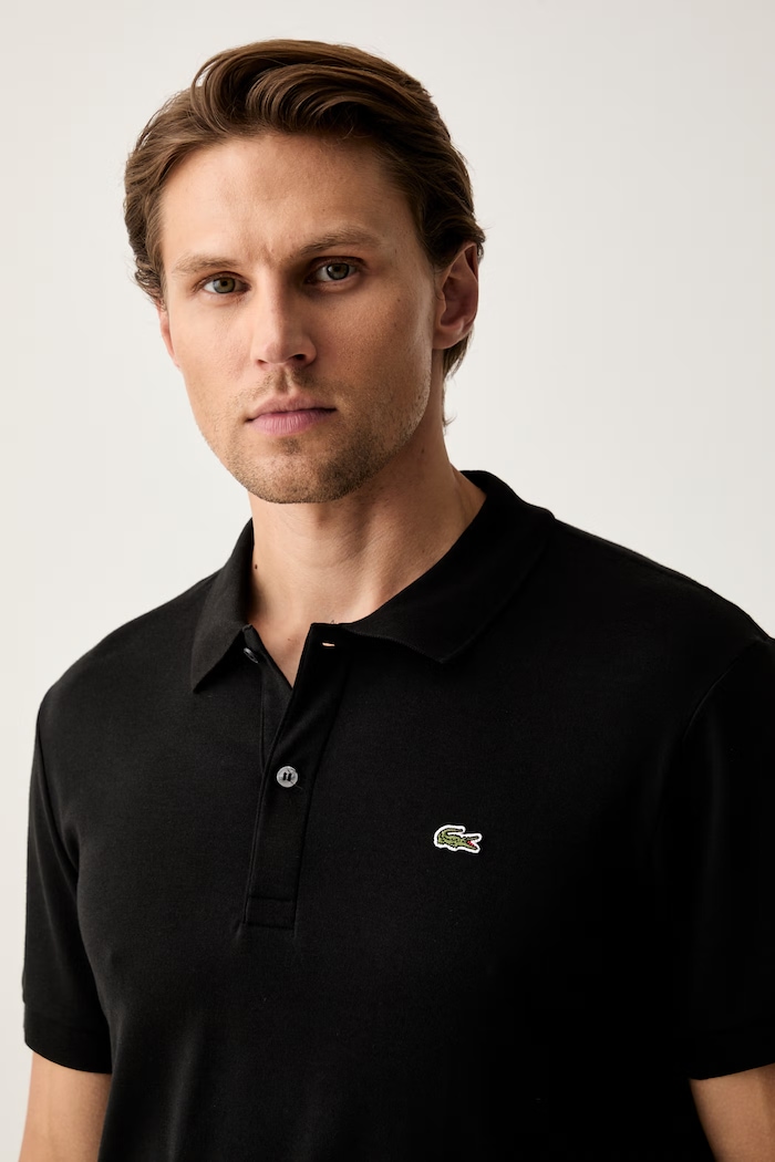 Lacoste polo bărbătesc din bumbac negru DH2050.