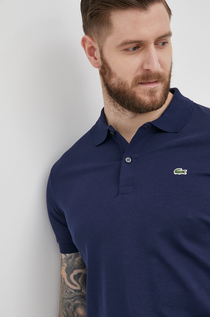 Lacoste polo majica moška bombažna mornarsko modra DH2050.