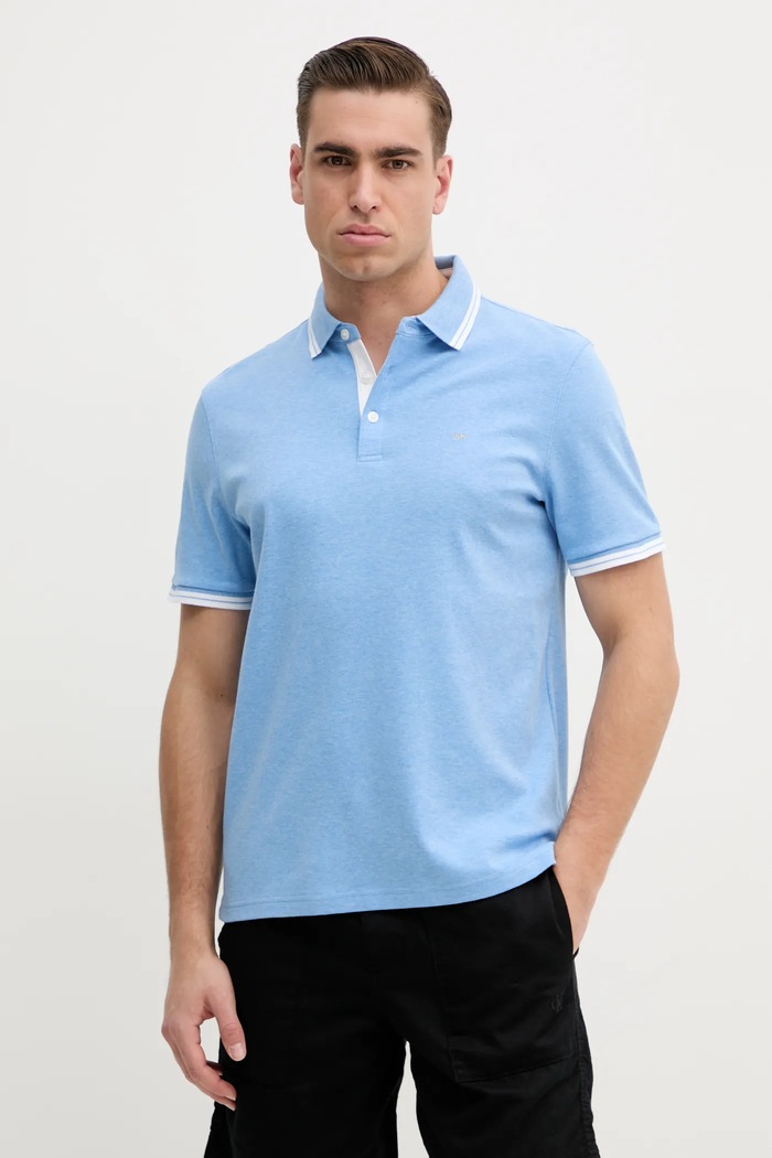 Bavlněné polo tričko Michael Kors modrá CS2512720B