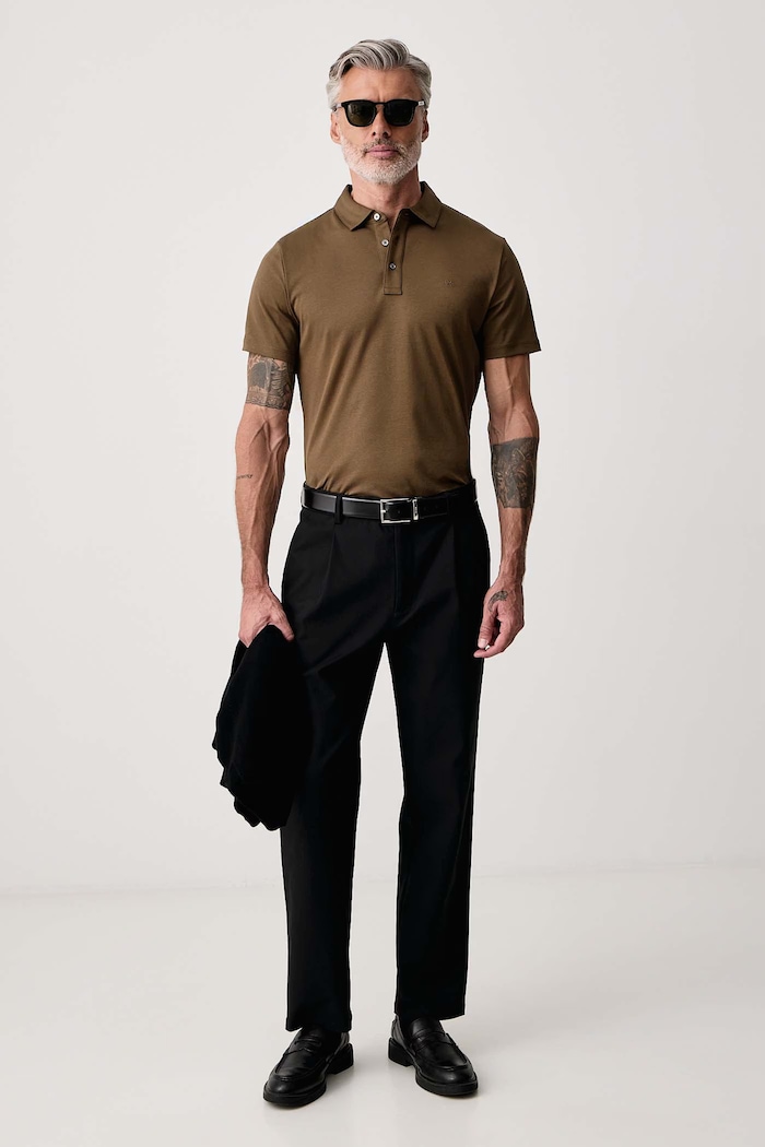 Michael Kors Polo męskie bawełniane CS15073C93 zielony SS26