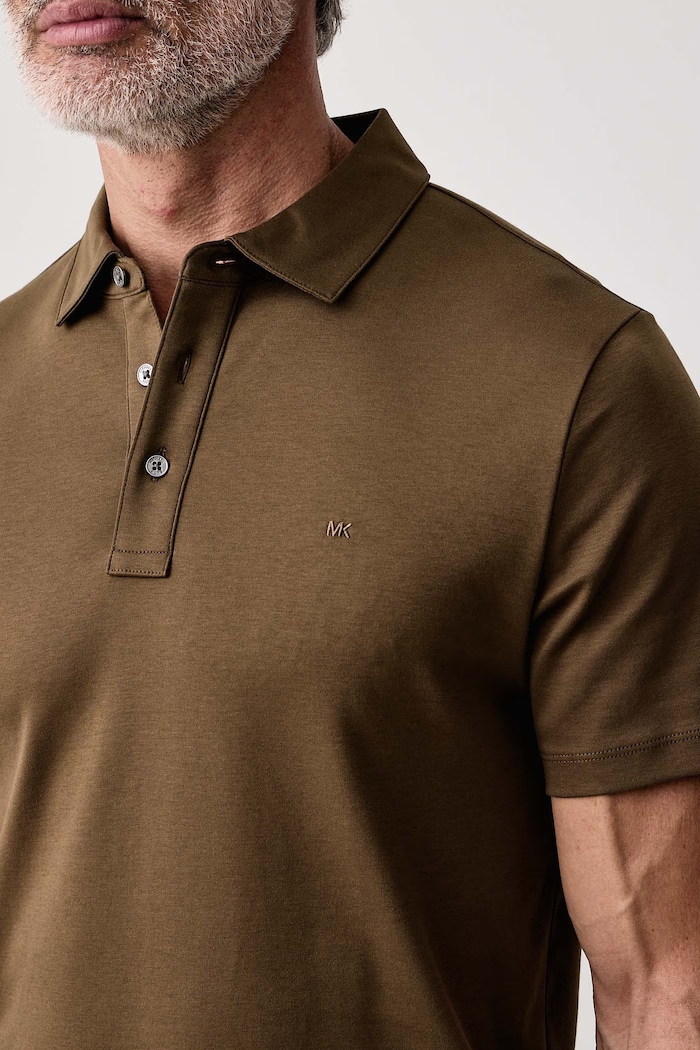 Polo męskie bawełniane Michael Kors CS15073C93 zielony