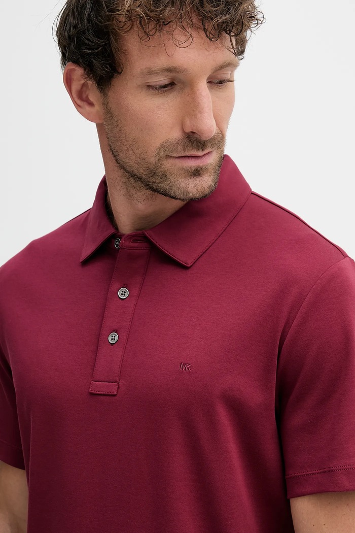 Polo pentru bărbați din bumbac Michael Kors CS15073C93 burgundia