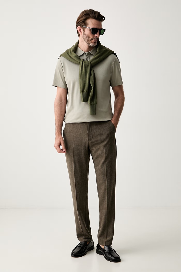 Michael Kors polo męskie bawełniane CS15073C93 zielony SS26