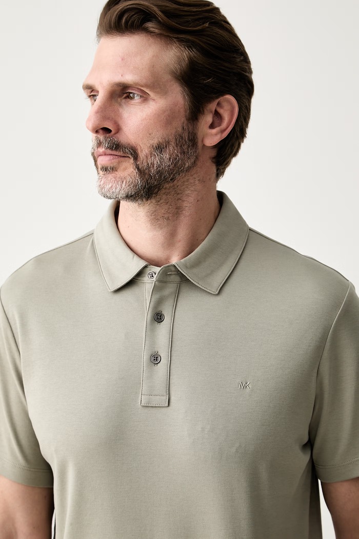 Michael Kors polo męskie bawełniane zielony CS15073C93