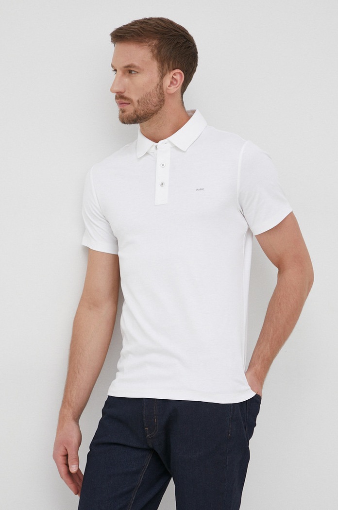 Michael Kors polo in cotone semplice bianco CB95FGVC93