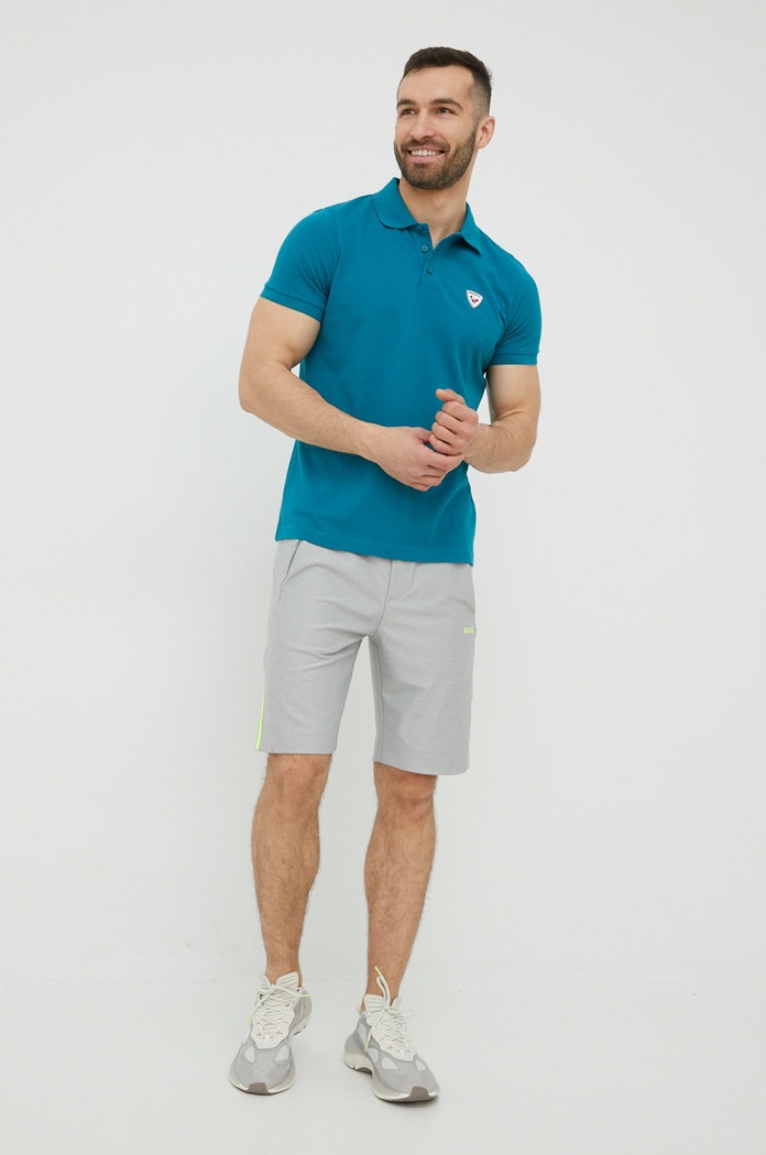 Bavlnené polo tričko Rossignol RLKMY01 modrá SS24