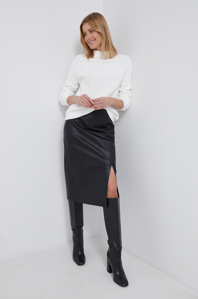 Kožená sukně Calvin Klein K20K203449.PPYY černá SS22
