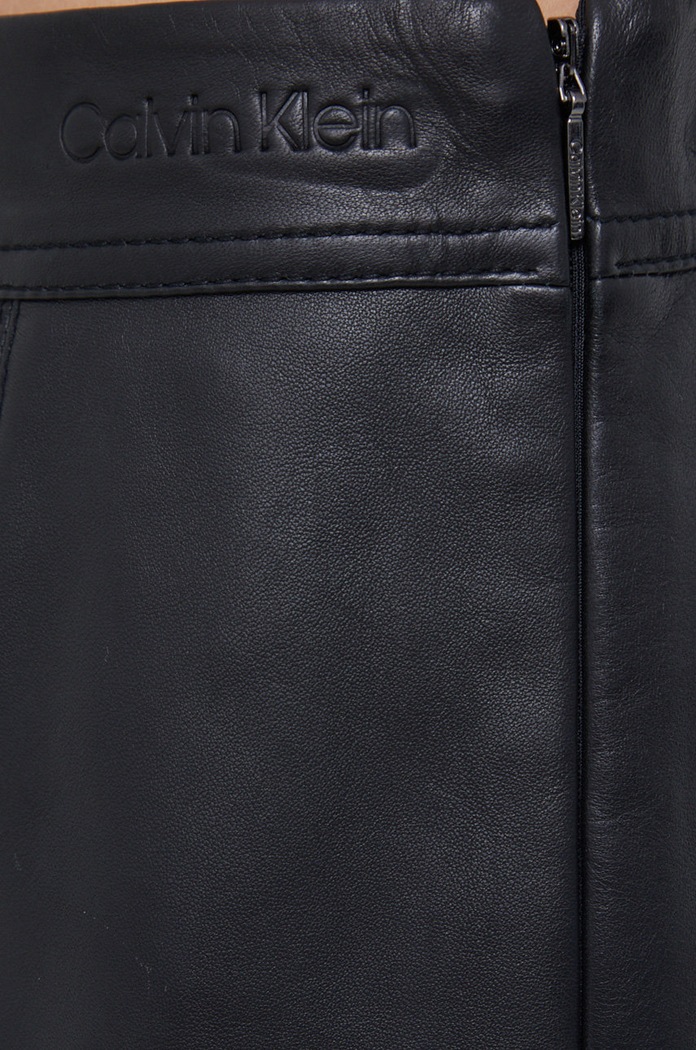Kožená sukně Calvin Klein černá K20K203449.PPYY