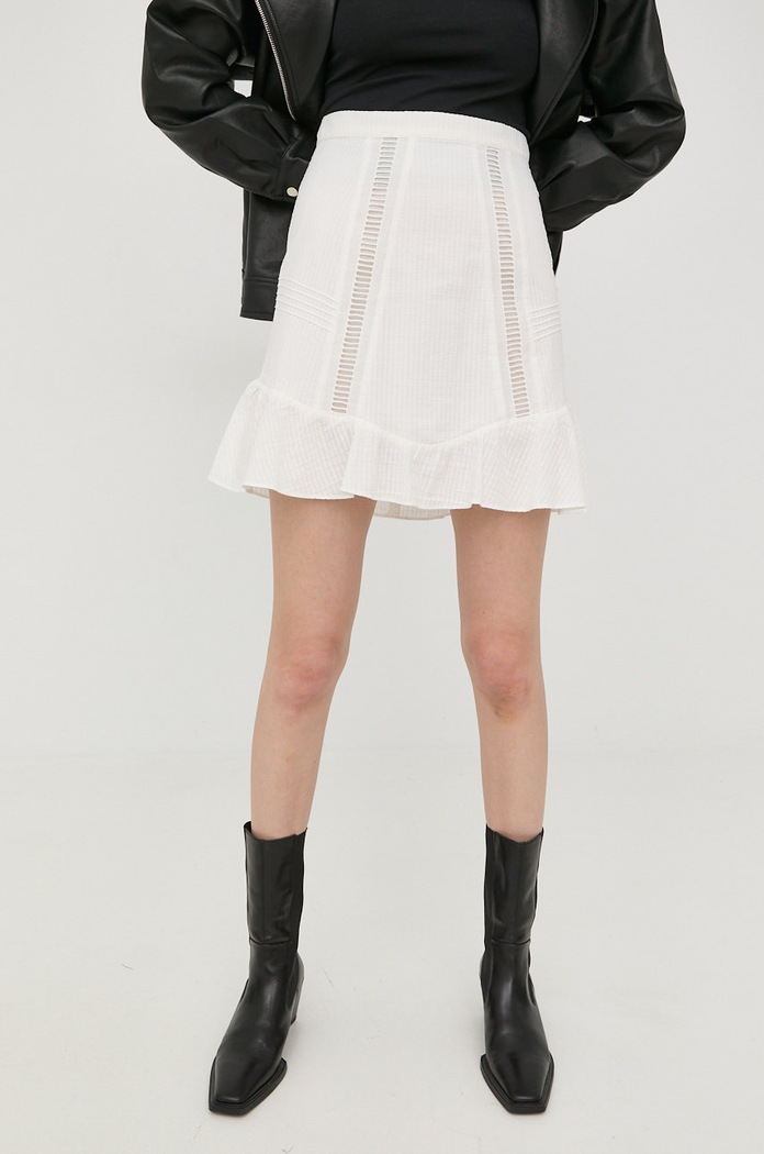 Bombažno krilo The Kooples FJUP24078K bela SS22