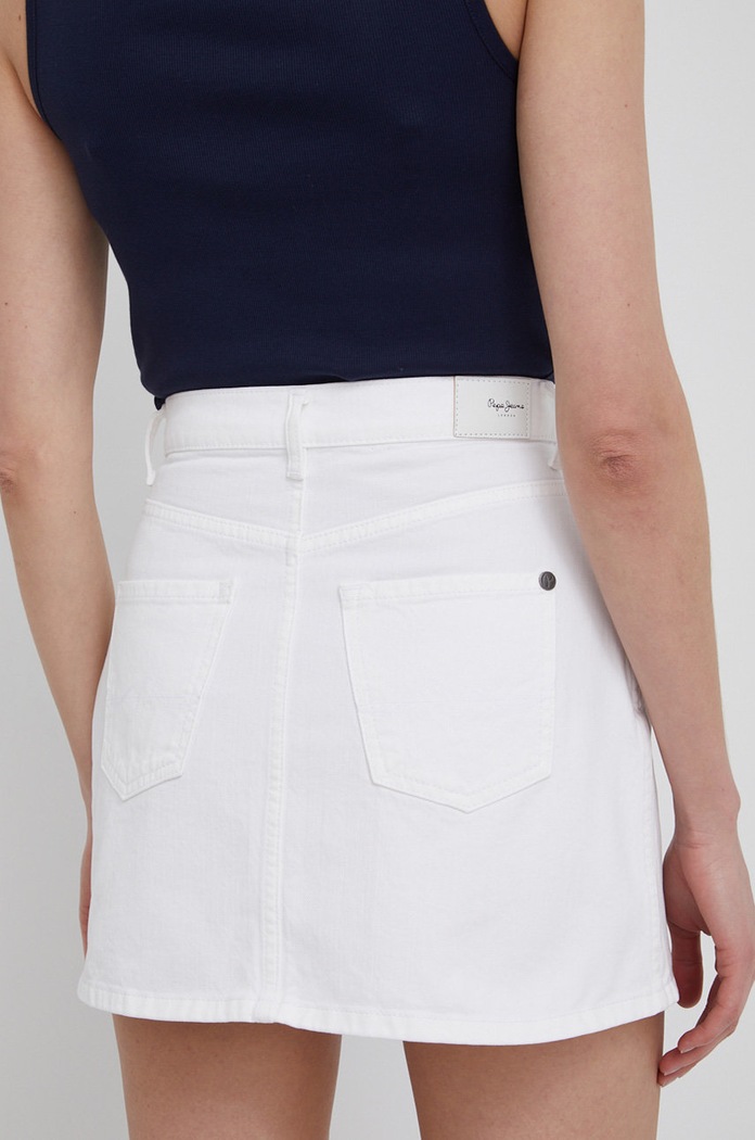 Odjeća Pamučna traper suknja Pepe Jeans Rachel Skirt PL900979TB1.000 bijela