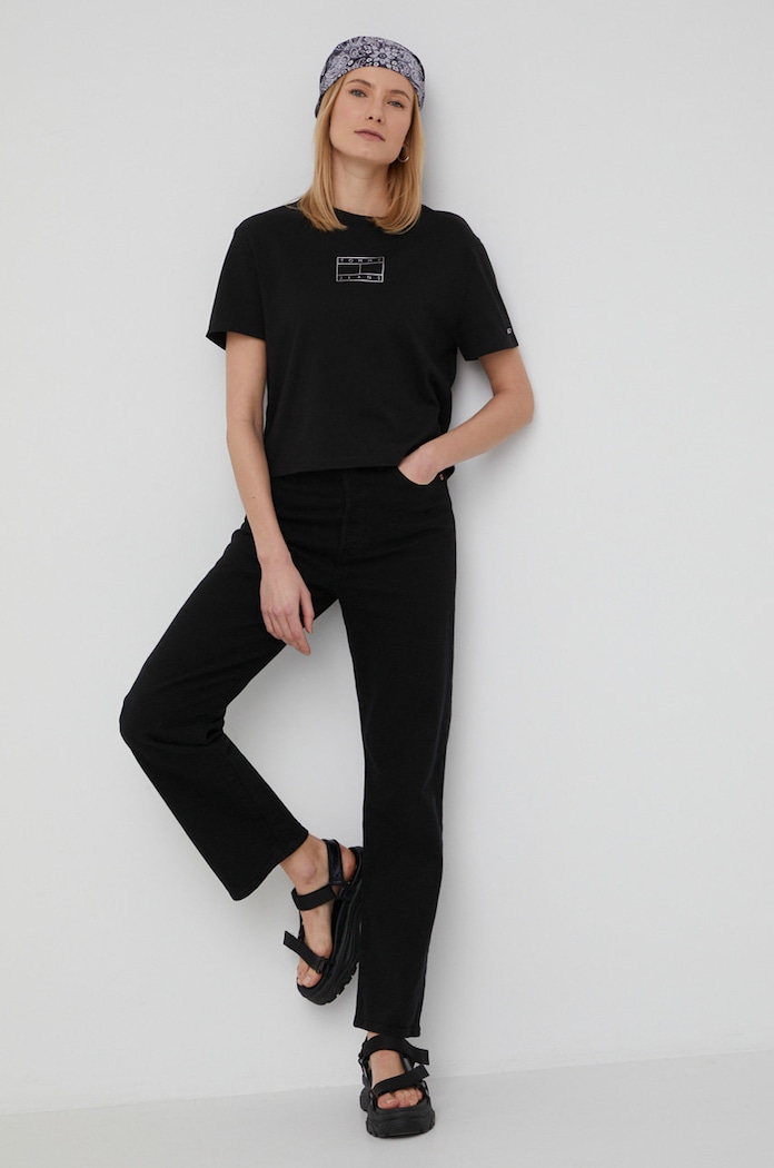 Rifle Levi's RIBCAGE RIBCAGE STRAIGHT ANKLE Planet friendly čierna 72693.0012