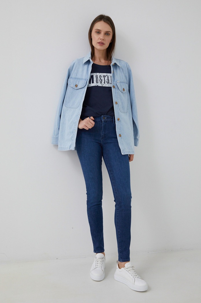 Wrangler jeansy SKINNY GOOD LIFE W28KXR44P granatowy SS22