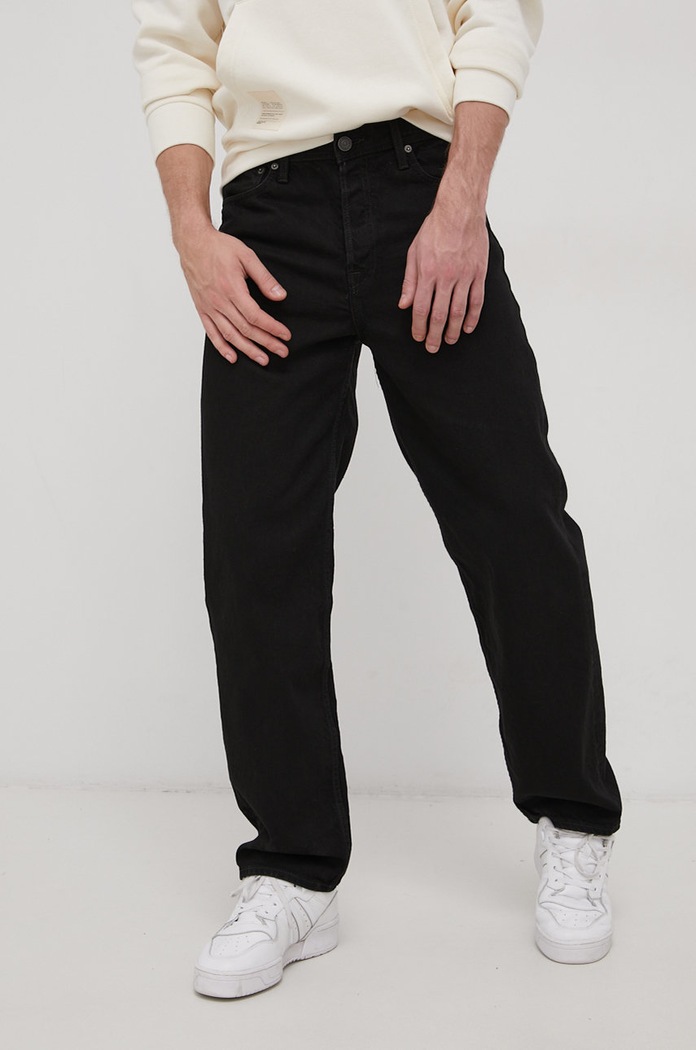 Bavlnené rifle Jack & Jones Eddie čierna 12204997.BlackDenim