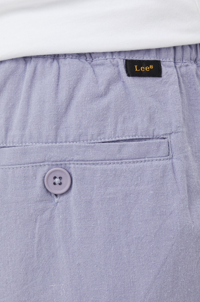Šortky s prímesou ľanu Lee Relaxed Drawstring S Misty Lilac fialová L70KSAUU