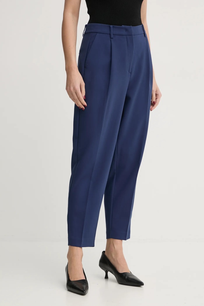 Kalhoty Bruuns Bazaar CindySus Dagny pants high námořnická modř BBW2393