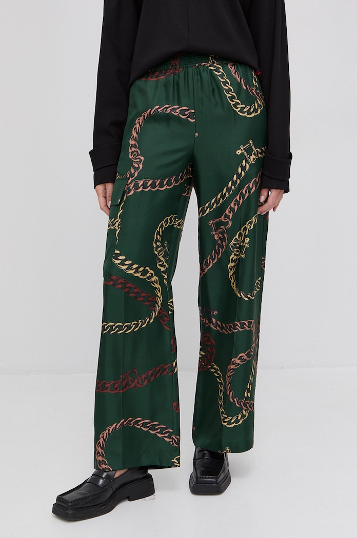 Παντελόνι Victoria Beckham ψηλή πράσινο 1122WTR003312A