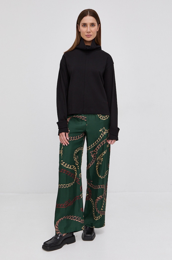 Παντελόνι Victoria Beckham 1122WTR003312A πράσινο SS22