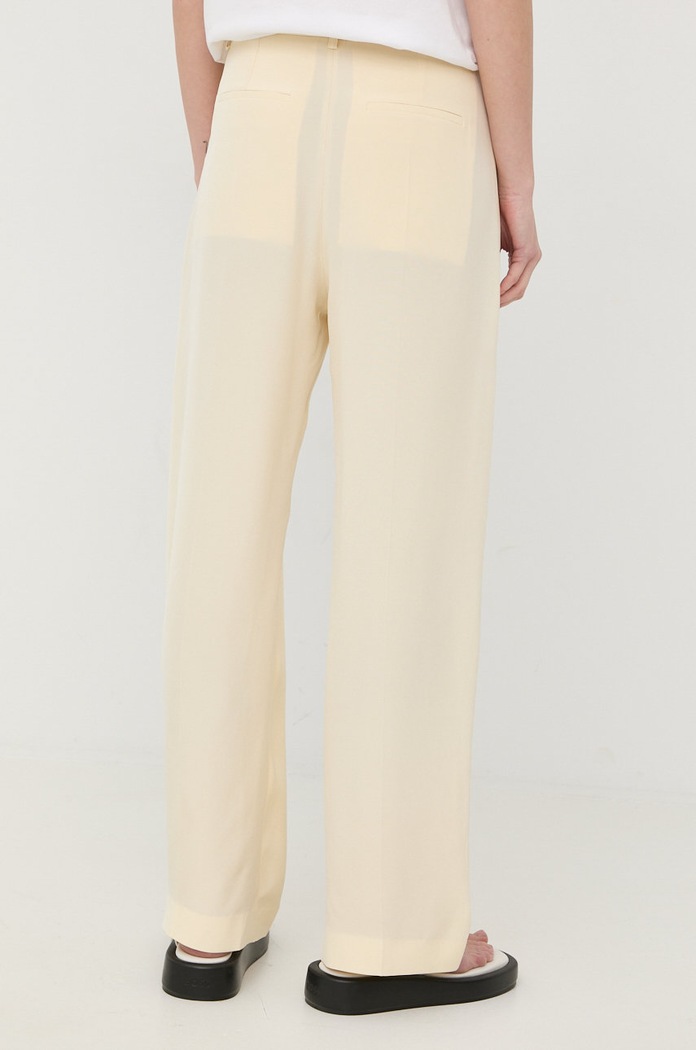 Ρούχα Μεταξωτό παντελόνι Victoria Beckham 1222WTR003546B μπεζ