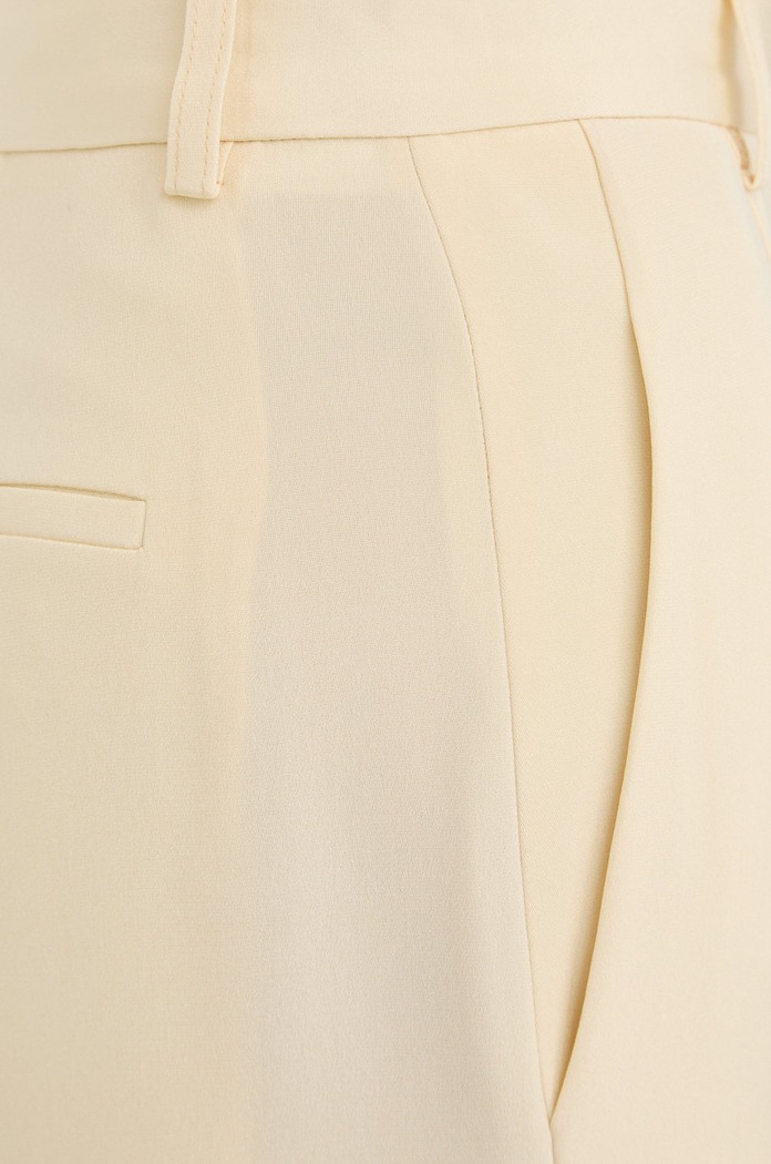 Μεταξωτό παντελόνι Victoria Beckham μπεζ 1222WTR003546B