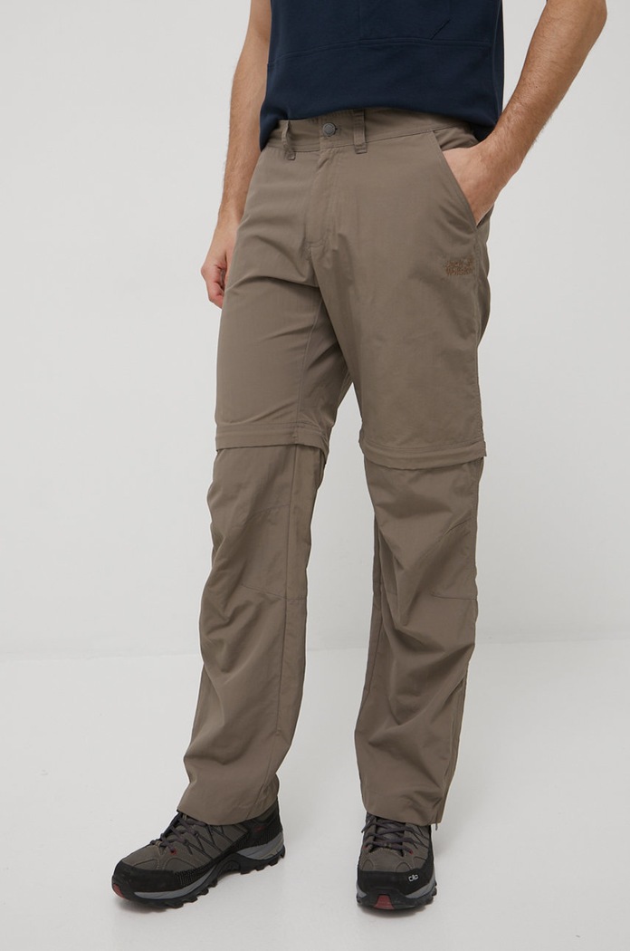 Outdoorové kalhoty Jack Wolfskin Canyon Zip Off látka hnědá 1504191.5116